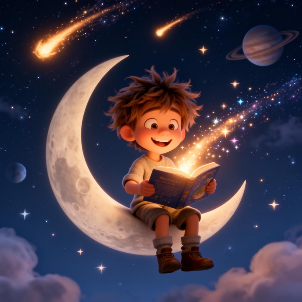 Digital cartoon storybook illustration
