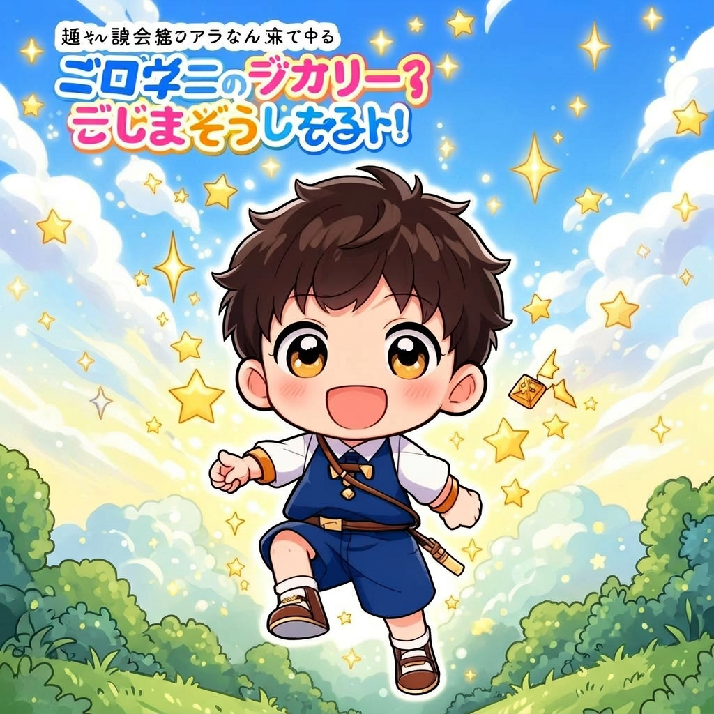 Kids manga-style storybook illustration