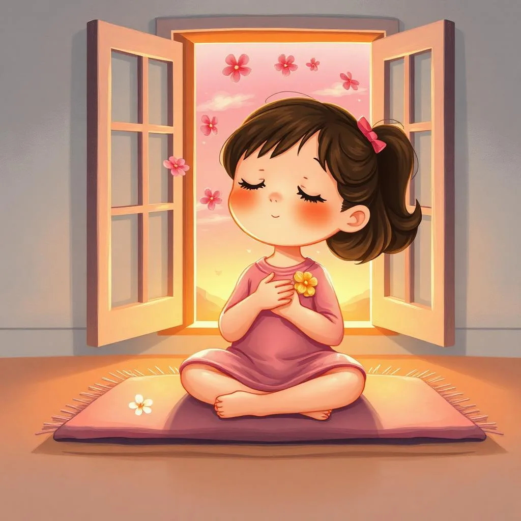 AI illustration of a Sofia and the Hedgehog of Sunshine story for children, page 3
