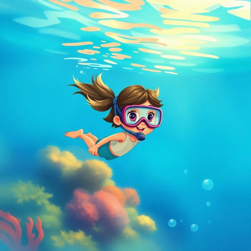 AI illustration of a Noor and the Reef That Forgot Its Song story for children, page 1