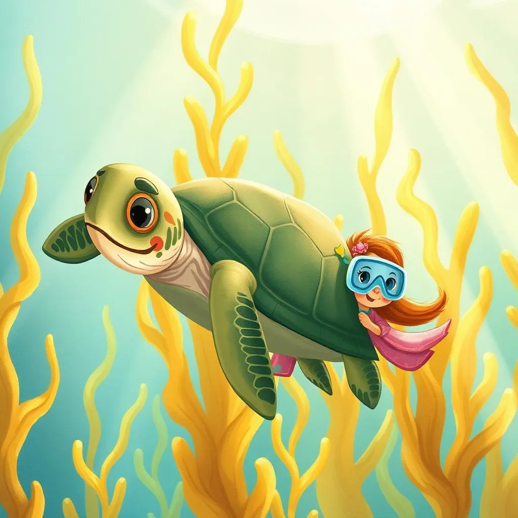 AI illustration of a Noor and the Reef That Forgot Its Song story for children, page 2