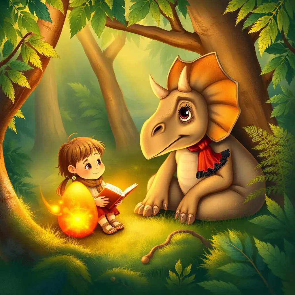 AI illustration of a Mia and the Sun Egg story for children, page 2