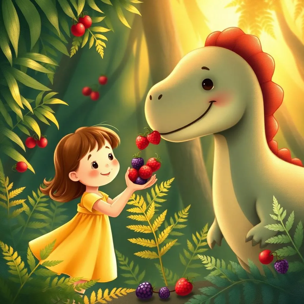 AI illustration of a Mia and the Sun Egg story for children, page 3