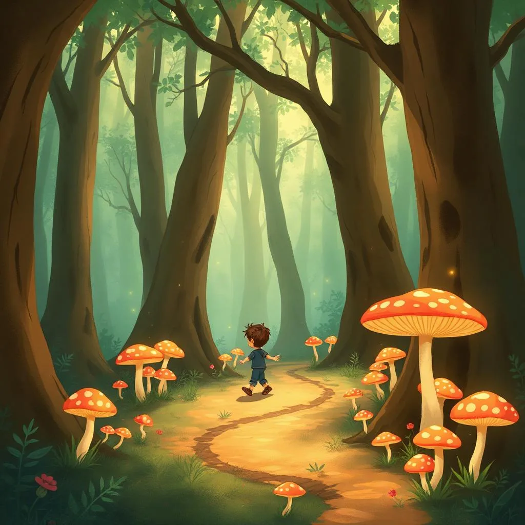 AI illustration of a Eli e la primavera che dimenticò di cantare story for children, page 1