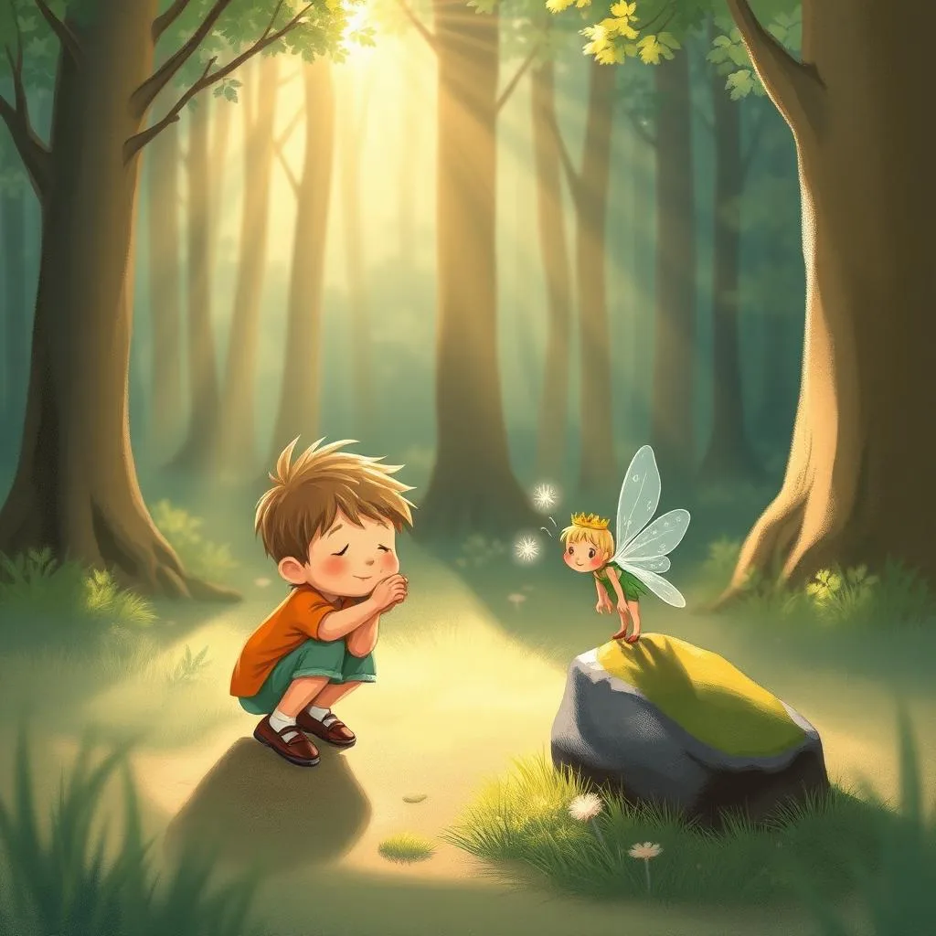 AI illustration of a Eli e la primavera che dimenticò di cantare story for children, page 2