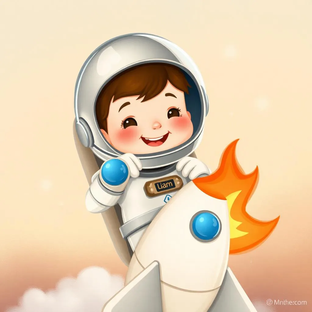 AI illustration of a Captain Liam and the Lost Moon story for children, page 1