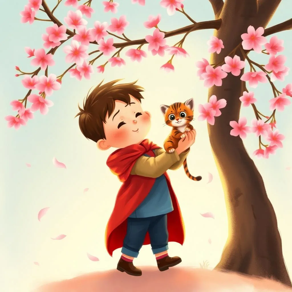 AI illustration of a Capitan Kai e il Mantello Luminoso story for children, page 3